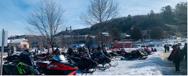 View of snowmobile parking area at Head Lake Park.