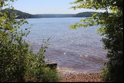 View of Drag Lake through the trees.