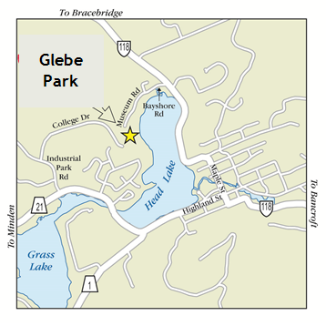 Map showing Glebe Park