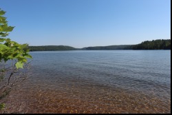 View of lake from beach.